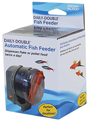 Penn-Plax Daily-Double Automatic Fish Feeder for Aquariums – Perfect for Vacations, Holidays, and Weekend Travel (DDAF5)