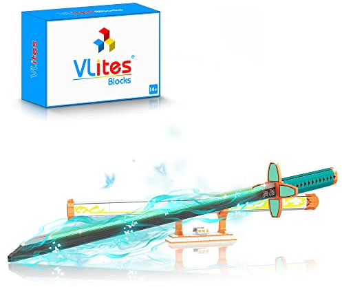 Animes Schwert Katana Bausteine Modell Bausatz, 782 Teile 97.6cm MOC Samurai Sword Klemmbausteine mit Scheide und Halterung (1512)