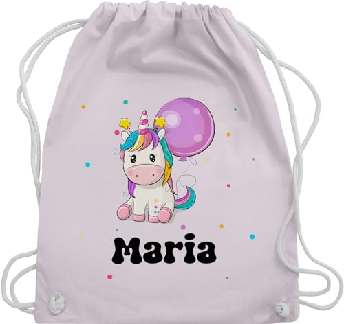 Turnbeutel Rucksack - Geschenk Einhorn personalisiert I Einhörner I Unicorn I Geburtstag - Unisize - Pastell Rosa - personalisierte tasche kinder einhornrucksack unicorns name beutel kindergarten