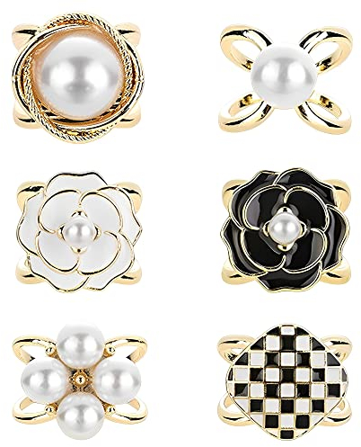 Oenothera 6 Stücke Schalring Clip, Goldene Schalschnalle, Schalring Moderner Verschluss, Schal Verschluss Ring, Für Damenschals Und Seidenschals Verwende