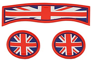 Mini F60 Car Cup Coaster, Set of 3 Anti-Slip Coaster Storage Box Silicone Shockproof Mat for Mini Cooper Countryman F60 Cup Holder Car Accessories (Union Jack)