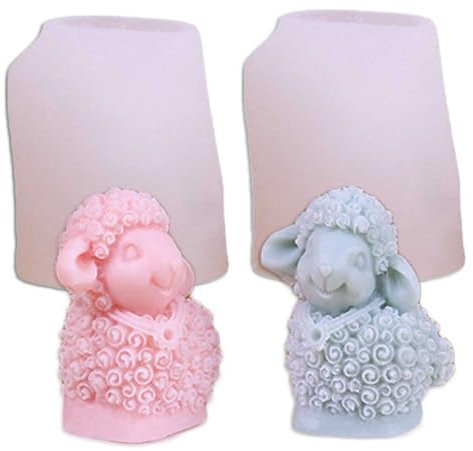 Tone Fun Silikonformen in Lammform (2 Stück/Set) für die Herstellung von Kerzen, Harz, Aromatherapie-Kerzen, handgefertigte Wachsseife, Heimdekoration, Handwerk