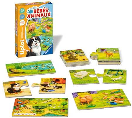 Ravensburger - tiptoi® – Interaktives Spiel – Babys Tiere – Player separat erhältlich – elektronisches Lernspiel, ohne Display – ab 2 Jahren – französische Version – 00 187
