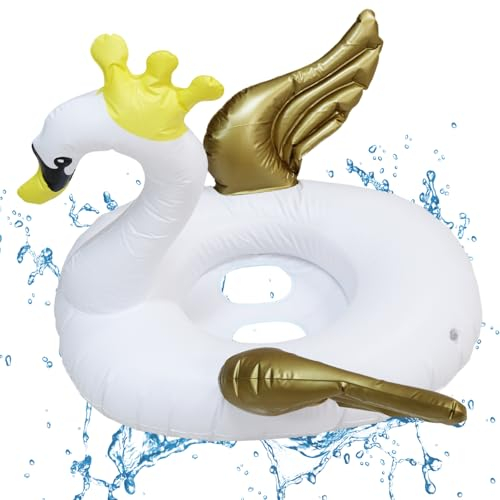 Baby Schwimmring, Aufblasbarer Schwimmring Baby, Schwimmhilfe mit Schwimmsitz, Schwimmsitz Kinder mit Cartoon-Print, Schwimmreifen Baby für Kinder von 6 Monaten bis 3 Jahren