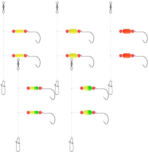 MiOYOOW 5 Stück Pompano Rigs, Meeresangel Surf Angeln Rigs mit Schwimmkörpern für Salzwasser Brandungsangeln