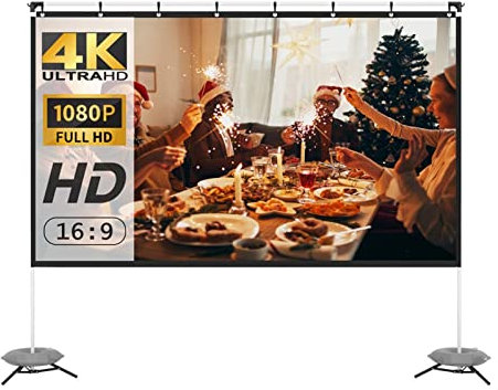 Leinwand, PS1 / PS2 100/120 Zoll-Projektor-Bildschirm mit Standprojektionsbildschirm 16: 9 4k HD. Projektionsfilme-Bildschirm mit Tragetasche HD-Explosionsfilmleinwand ( Color : 0 , Size : 120 inch )
