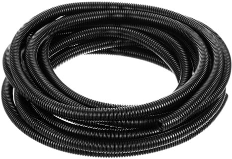 sourcing map 1/2 Inch x 25 Ft Split Wire Loom Tubing, Guard Convoluted Flex, Protective Split Cable Conduit, Flexible Wire Protector Tubing, Electrical Cord Cover,Black