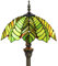 ZJART Tiffany Floor Lamp Stained Glass Amber Green Beach Coconut Tree Style Standing Reading Light 16x16x70 Inch Antique Lamp for Living Room Office