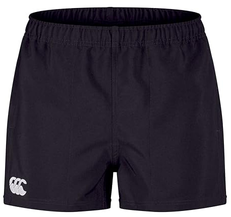 Canterbury Men's Players Drill Shorts | Rugby Shorts | CCC Logo Gym Shorts, Black, M