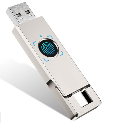 Clé USB cryptée par empreinte digitale, port Type-C+B 3.0 2 en 1, clé USB cryptée par empreinte digitale pour téléphones mobiles et ordinateurs,512G