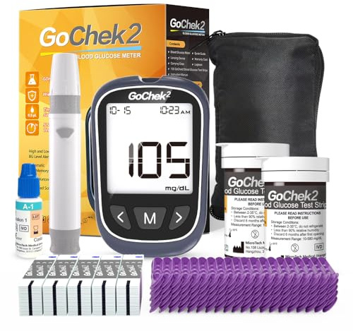MicroTech Blood Glucose Monitor Kit 100 Strips & Lancets, No Coding, 500 Storage, Wider HCT for Family