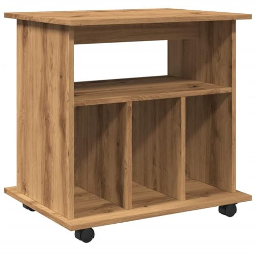 vidaXL Rollcontainer, Aktenschrank mit Stauraum, Rollschrank für Büro Arbeitszimmer, Bürocontainer Büroschrank, Artisan-Eiche Holzwerkstoff