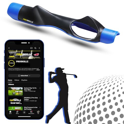 PROSKILLZ UK PRO Golf Grip Trainer with Free Tutorial Videos – Enhance Hand Placement & Muscle Memory for Better Swing, Accuracy & Control – Durable for All Skill Levels