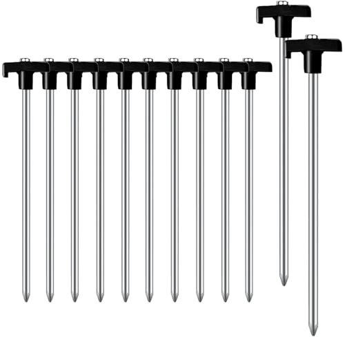 Zeltheringe, AVOFOREST Heringe erdnägel stabil, Heringe Camping, Zeltzubehör, Lange und robuste Erdnägel,ideal für normalen und harten Boden,18cm (Schwarz, 12pcs)