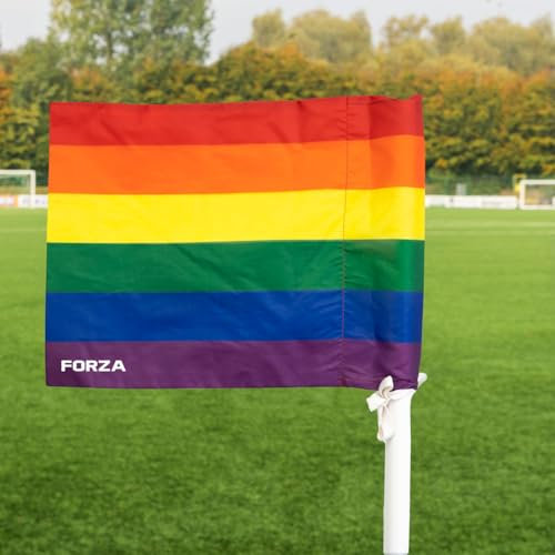FORZA Rainbow Pride Corner Flags [4 Pack] | Premium Nylon Flags for Football, Rugby, and Hockey Pitches - Poles NOT included
