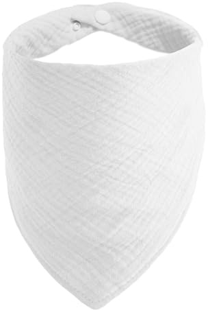 ICEMOOD Haustier-Bandanas für kleine oder mittelgroße Hunde – Einfarbiges Hundehalstuch mit verstellbarem Knopf,Weiß,L
