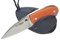 Cuchillo de Cuello Cudeman 200-JK Mango en G10 Naranja Hoja 6 cm. Acero Bohler y Funda de Kydex