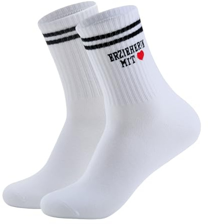 RF&CM Tennissocken für ErzieherInnen/LehrerInnen, Motivsocken Abschiedsgeschenk für Kita, Kindergarten, Schule