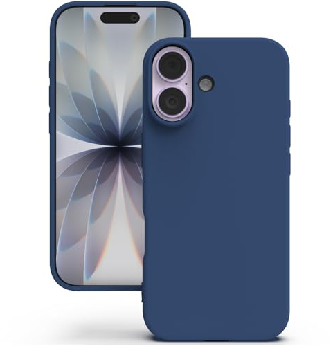 YATWIN Silicone Case for iPhone 17, Soft-Touch, Shockproof, DustProof, Antiskid Phone Cover for iPhone 17 - Dark Blue