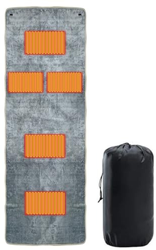 Heating pad, Camping Sleeping Mat with 5 Heating Zones Outdoor Electric Heat Pad 3 Adjustable Temperature Waterproof Warm Sleeping Mat for Cold Weather Camping Or Hiking Adventures