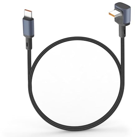 JSADZKJ USB C to USB C Charging Cable 100W 90 Degree Type C Charging Cord Braided Right Angle USBC Fast Charging Short Cable Compatible with for Phone 15/16,Power Bank,Car,Laptop,M-acbook 1.6ft