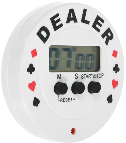 GALPADA Minuteur Numérique de Poker Compact 1 Pièce, Compte à Rebours Précis pour Jeux de Cartes, Minuterie de Bureau Portable à Pile Bouton, Accessoire pour Parties et Petites Fêtes