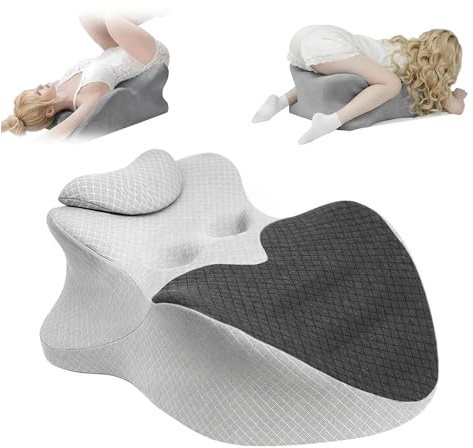 SNODEE Intimitätsstützekissen für Paare, 27° Ergonomisches Memory Foam Positionskissen, Multifunktionales Rücken Lendenstützekissen für Schlafzimmer Wohnzimmer Büro (Schwarz & Grau)