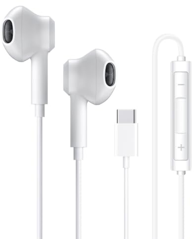 Cengxing Auriculares USB C, Cascos Tipo C con Micrófono Control de Volumen,