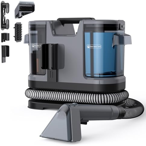 Lubluelu Upgrade Nasssauger Polsterreiniger Gerät 600 W, 22 kPa Waschsauger | Tragbares Reinigungsgerät mit großem Wassertank, Selbstreinigungsfunktion und langem Schlauch für Teppiche, Sofas & Autos