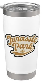 Jurassic Park Script Logo Vaso térmico de acero inoxidable de doble pared