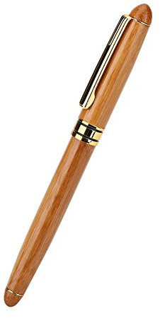 Walfront 1pc Calligraphy Art Fountain Pen Handcrafted Bamboo Chisel-pointed Nib Writing Gothic Arabic Italic Pen(0.7mm)