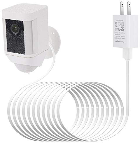 UDILO - Adaptador de corriente para foco de anillo (batería de leva, con cable impermeable de 7,5 m para cargar continuamente tu cámara de seguridad en casa, sin necesidad de cambiar las pilas)
