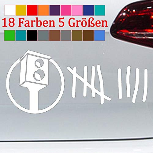 Radar Strichliste Aufkleber Blitzer Punkte Starenkasten Flensburg 18 Color S-XXL