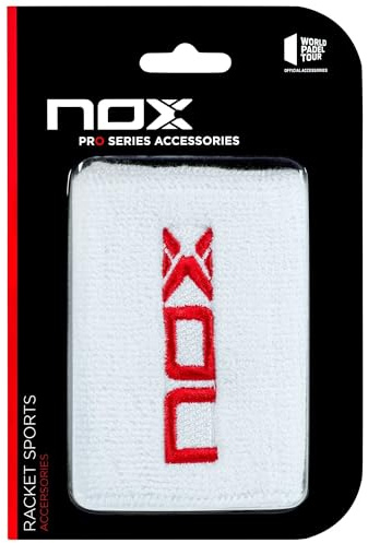 NOX Muñequeras Deportivas Blanco/Rojo