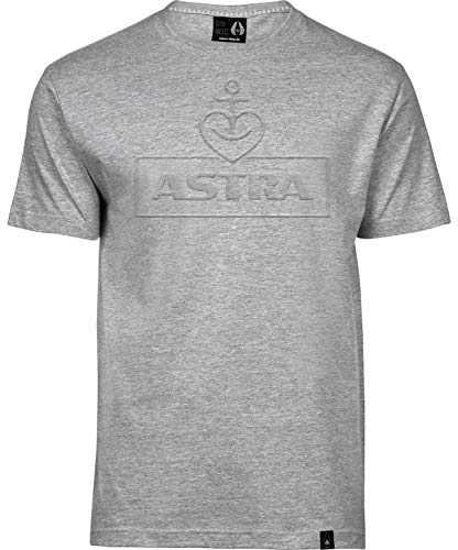 ASTRA Herren T-Shirt Prägung, grau, Herren-Bekleidung, Baumwoll-Shirt mit auffälligem Frontprint, lässige Mode für Männer, (L)