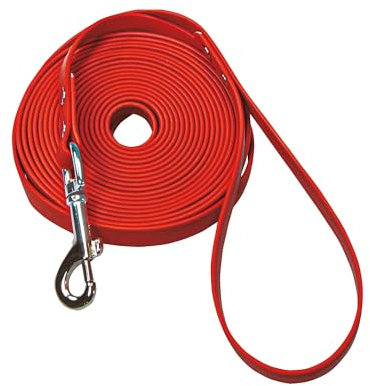 Original Biothane® Schleppleine Rot mit Handschlaufe Länge: 10 m / 13 mm