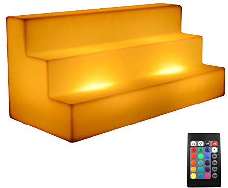 YANGMAN LED Lighted Liquor Afficher Bouteille Bouteille Lumineux Shelf 3 Niveaux Accueil Bar Bouteille Boissons Plateau étagères d'éclairage avec télécommande Longue de 65 cm,16colors