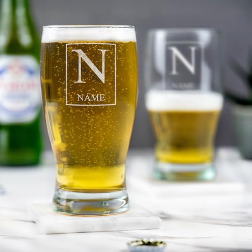 So Bespoke Personalised Engraved Pint Glass Your Text - Birthday Gift - for Him (Style 5)