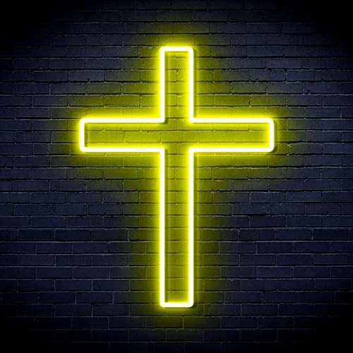 Cross Jesus Home Decoration Flex Silicone LED Neon Sign Lemon Yellow st16s33-fnu0059-y