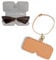 Brillenetui Damen, Herren, Kinder - Brillentasche, weich, schmal - Brillenhülle - Brillenbeutel - Brillen Etuitasche - Sunglasses case Sonnenbrillen - mit Karabiner, zum Anhängen(braun mit Gold)