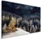 Muralo Leinwandbilder 100x70 Natur Landschaft Pflanzen Bäume Weihnachtsbaum Schnee Canvas Wandbild Kunstdruck Schlafzimmer Wohnzimmer Wanddekoration Design XXL Br. 100 cm x Hö. 70 cm