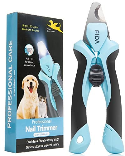 Fida Dog Nails Clippers with Light for Large Dogs, Dog Nail Clippers with Safety Guard & Nail File & 3.5MM Sharp Blade for Thick Nails, Make Every Snip Quick and Safe