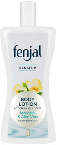 fenjal Body Lotion - 400 ml, vegane Pflege, Mandelöl und Aloe Vera, fruchtiger Duft, normale bis empfindliche Haut - Sensitiv