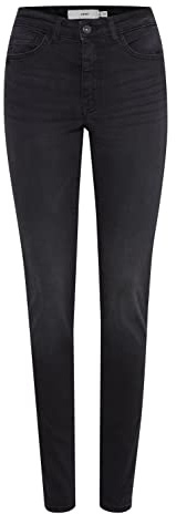 ICHI IHTWIGGY LULU Damen Jeans Denim Hose mit Stretch Schmaler Schnitt, Größe:30/32, Farbe:Washed Black (19041)
