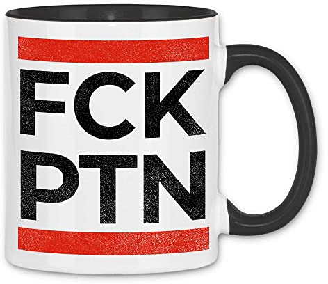 wowshirt Tasse FCK Ptn Für Ukraine Ukrainische Patrioten Gegen Putin Demo Anti, Farbe:White - Black