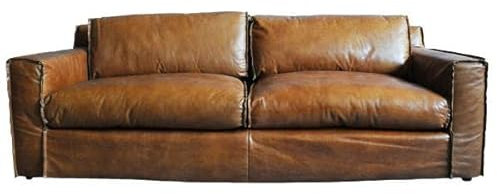 Vintage Line Clubsofa Redhill 2,5-Sitzer Montaigne Brown (rotbraun) Echtleder Sofa Couch