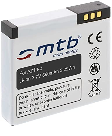 Akku AZ13-2 [3.7V - 890 mAh - Li-Ion] kompatibel mit Xiaomi Yi Sport Action Cam (Modelle mit Seriennummer startend mit Z25L...)