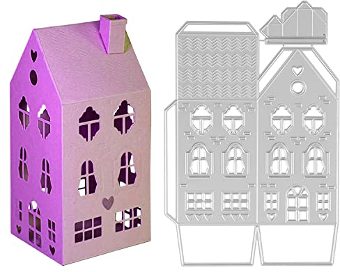 Stanzschablonen Häuser 3D Stanzschablone Stanzformen Stanzen Stanzmaschine Prägemaschine Schablone Prägeschablonen Metall DIY Cutting Rahmen Stanz Stamping Schachtel Scrapbooking Schablonen Papier