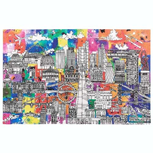 The British Museum Coloursplash Famous London Buildings - Designer Cotton Tea Towel