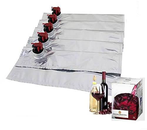 HpLive 5 Stück Weinspender Rotweinbox Tasche, Bag In Box Wine Bags,Tasche in Box Behälter für Bag in Box Getränkebehälter/Weinkühler - 5 L
